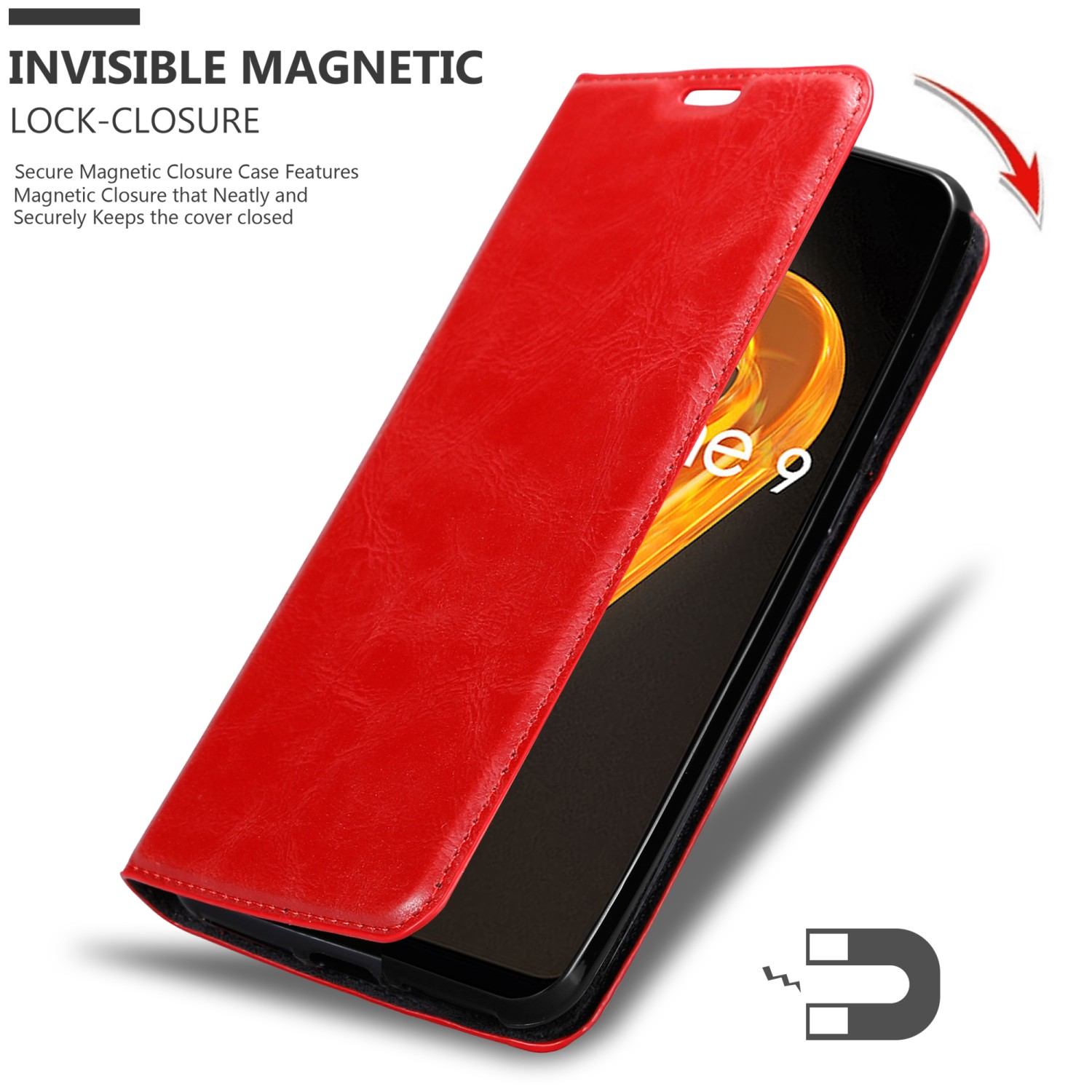 9 Bookcover, 4G Realme, Magnet, CADORABO APFEL Invisible ROT 9 Book / Hülle PRO+,