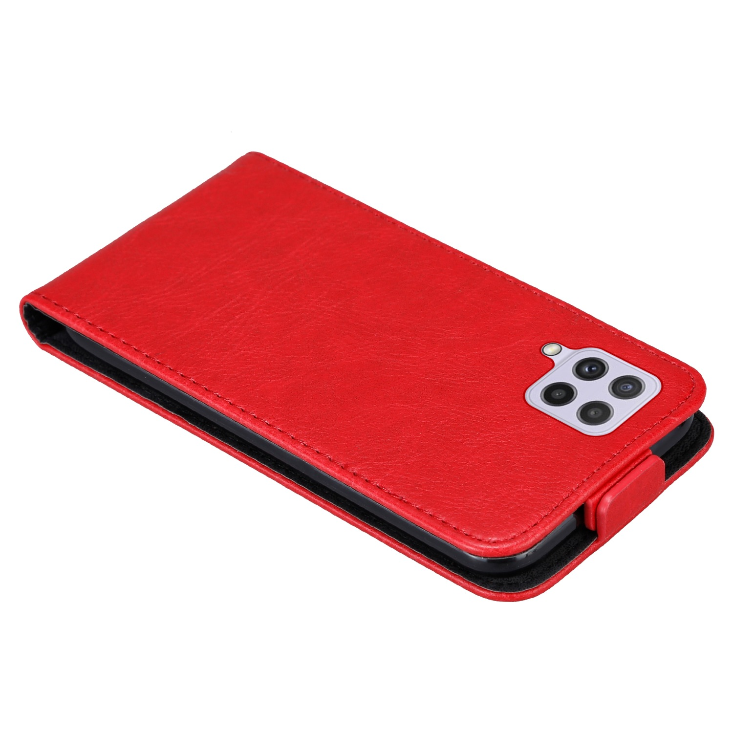 CADORABO Hülle im Samsung, ROT Style, Flip 4G M32 4G, Galaxy Flip M22 / A22 Cover, APFEL 