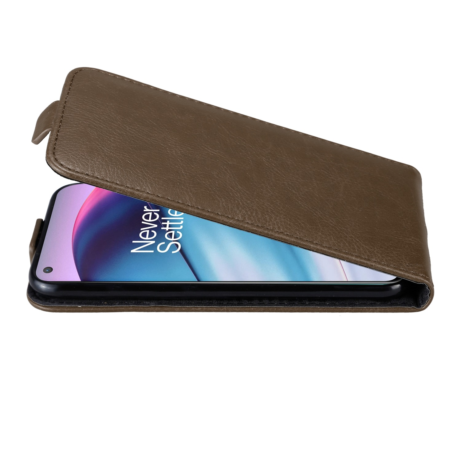 CADORABO Hülle im OnePlus, Cover, Style, Nord CE Flip BRAUN KAFFEE Flip 5G