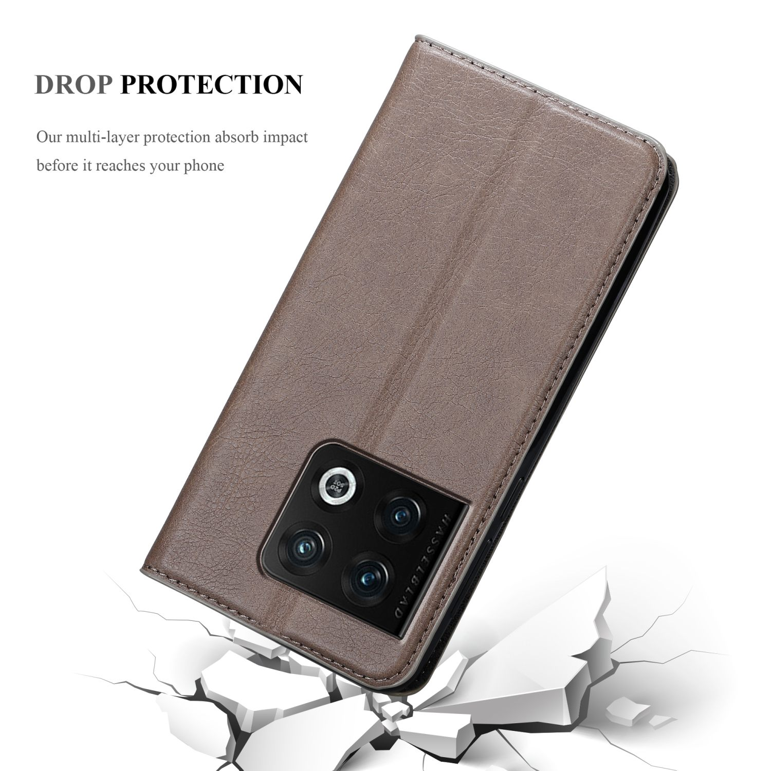 CADORABO Book 10 PRO KAFFEE Invisible BRAUN OnePlus, Hülle 5G, Bookcover, Magnet