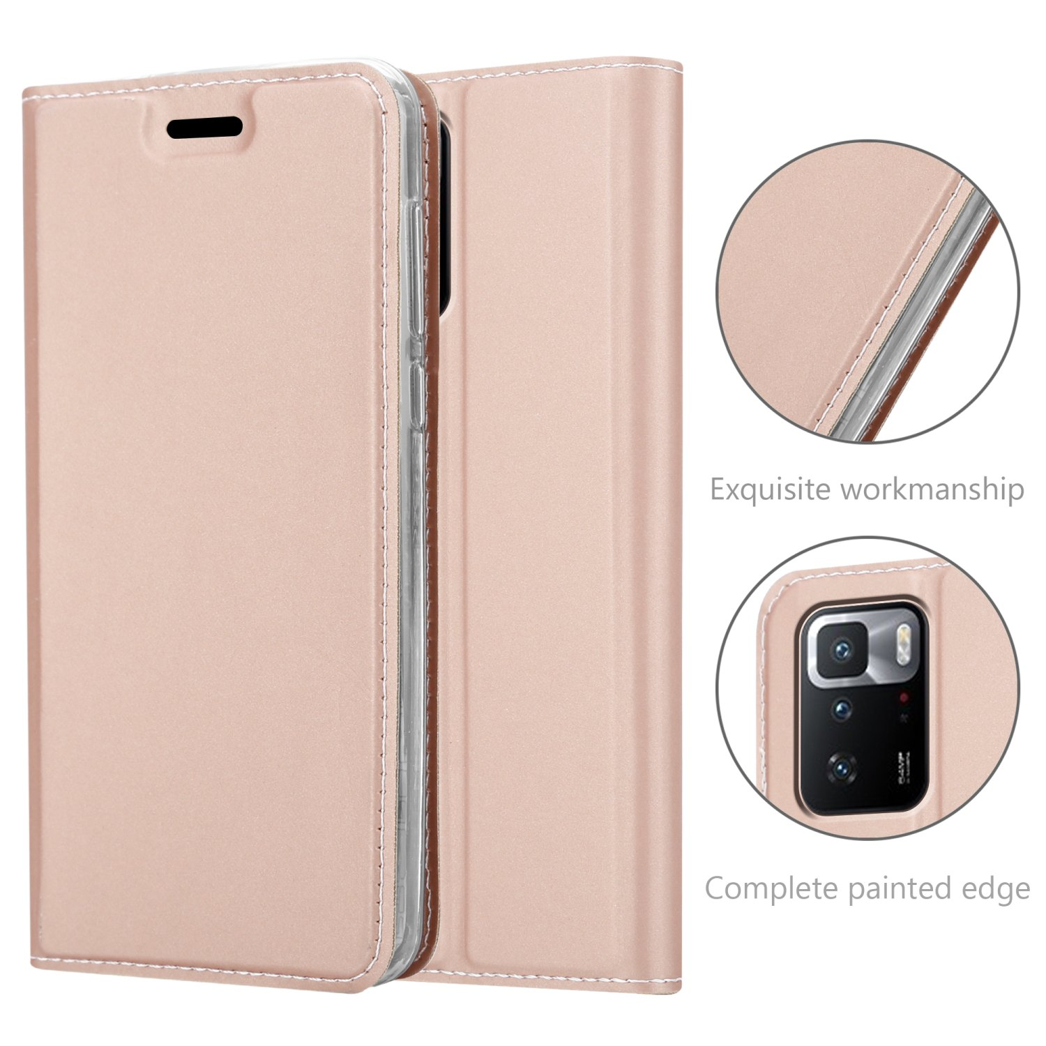 CADORABO Handyhülle Classy Book POCO CLASSY GOLD Bookcover, Style, Xiaomi, GT, X3 ROSÉ