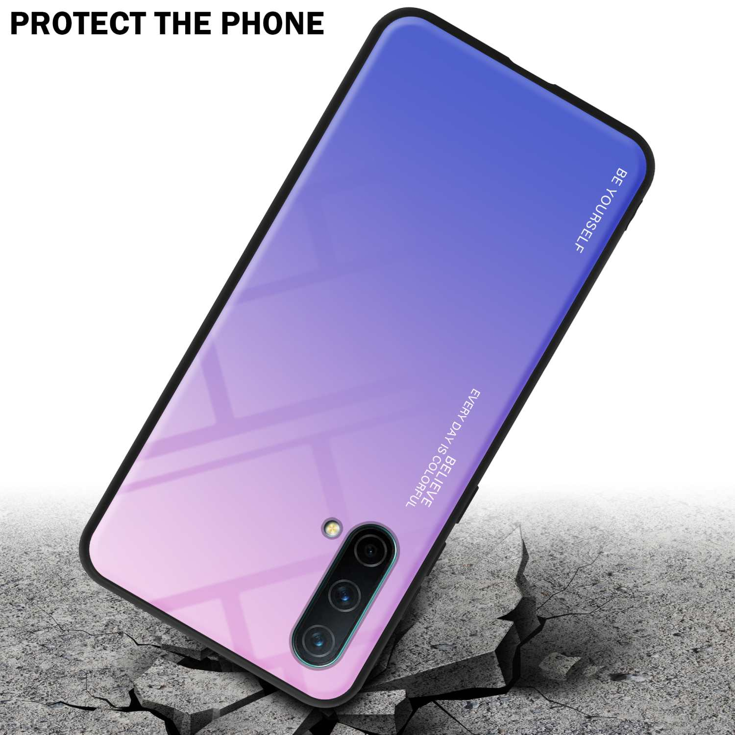 CADORABO Hülle aus Nord Glas, Backcover, OnePlus, 2 BLAU TPU PINK Farben Silikon 5G, CE 