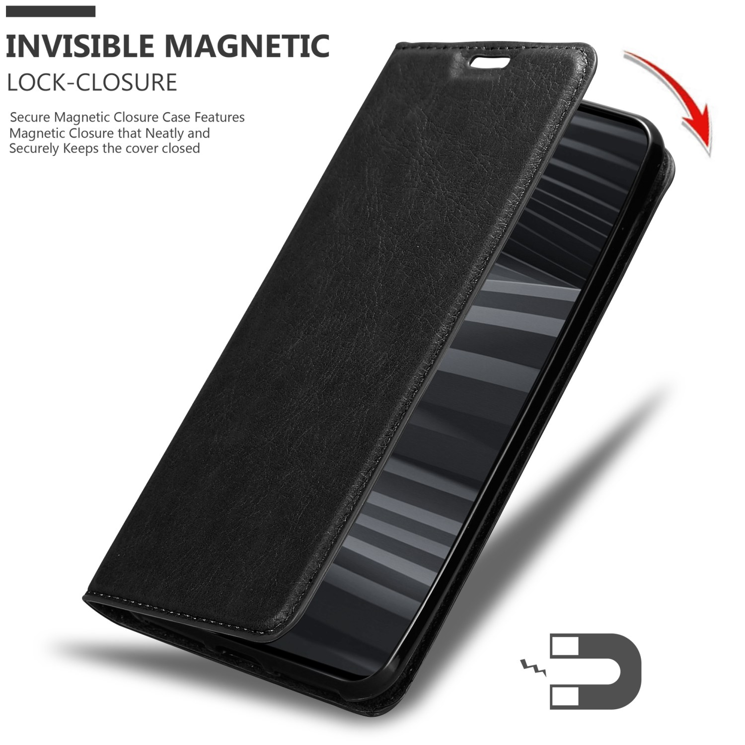 CADORABO Book Hülle Invisible Magnet, GT Realme, PRO, NACHT SCHWARZ Bookcover, 2