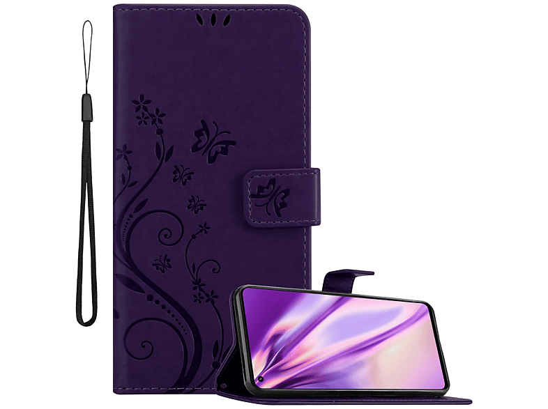 / Realme, FLORAL DUNKEL CADORABO Flower 2, Muster LILA 2 Neo Bookcover, Case, GT Hülle GT Blumen