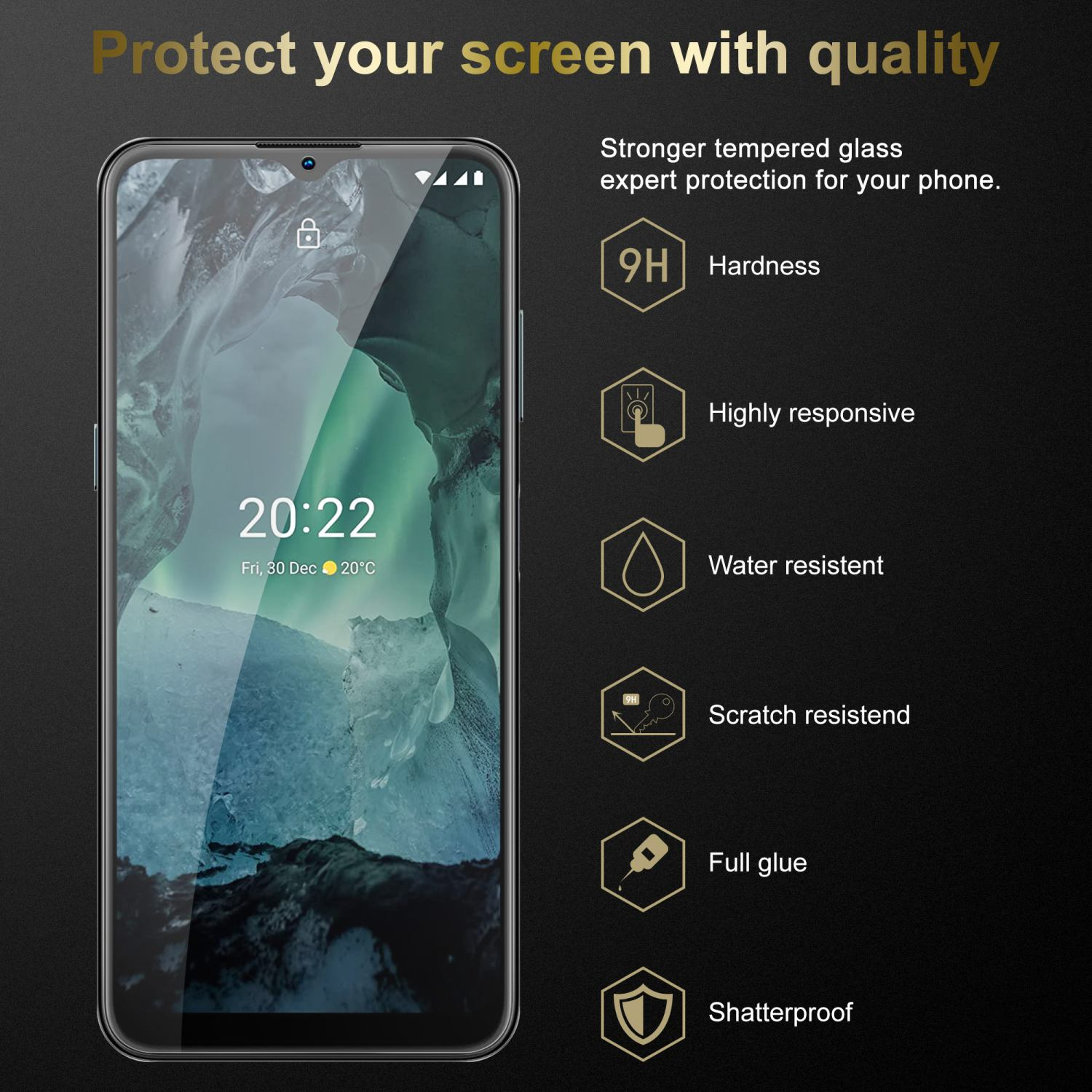 Cadorabo Vetro Temperato 9H Per Huawei Mate 20 - Copertura Completa Trasparente Con Cornice Nera, Compatibile Con 3D Touch - 3