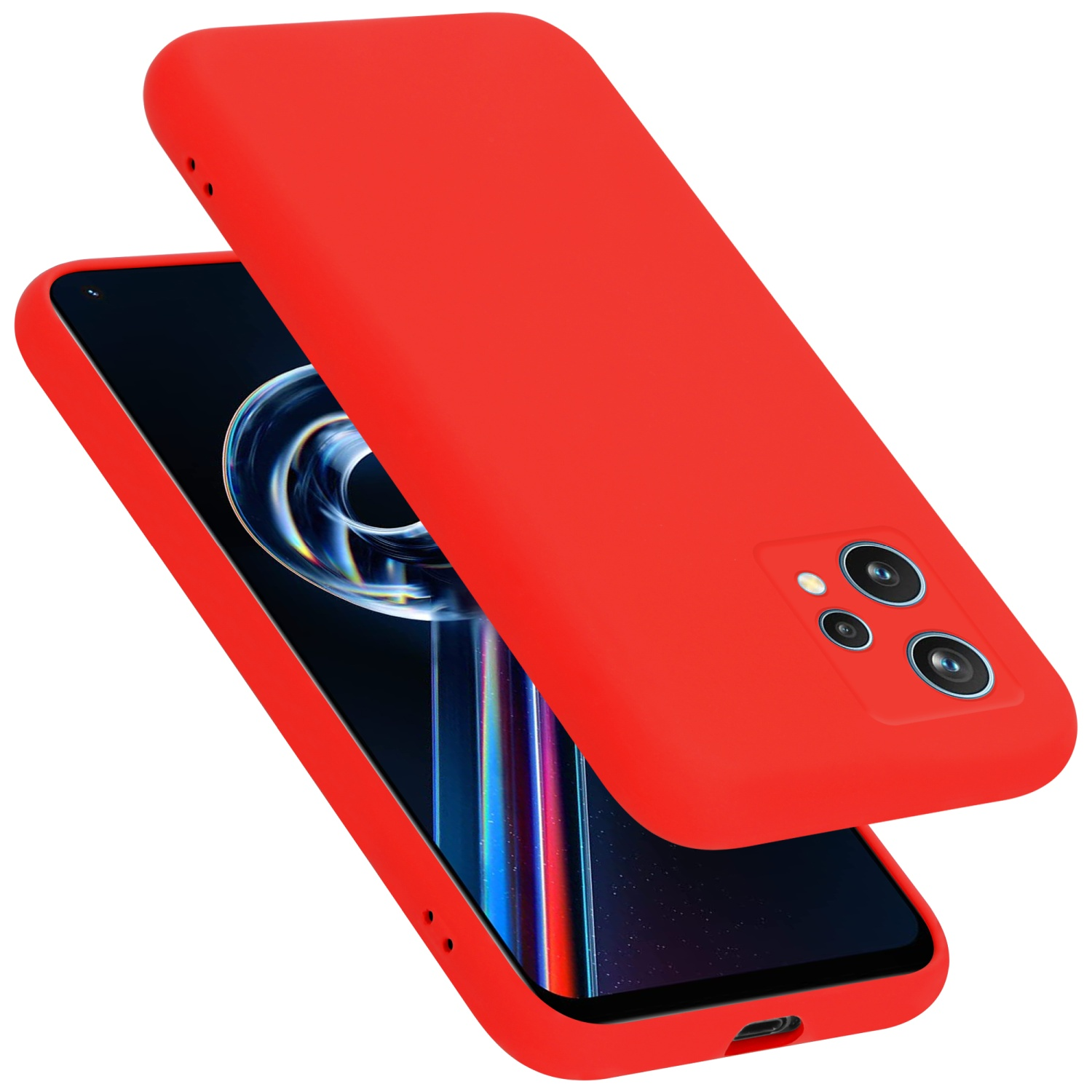 CADORABO Hülle im Liquid Silicone Case / Realme, Q5 LITE Nord 2 / 5G 9 CE ROT PRO V25 OnePlus LIQUID 5G, Style, / / Backcover, 9