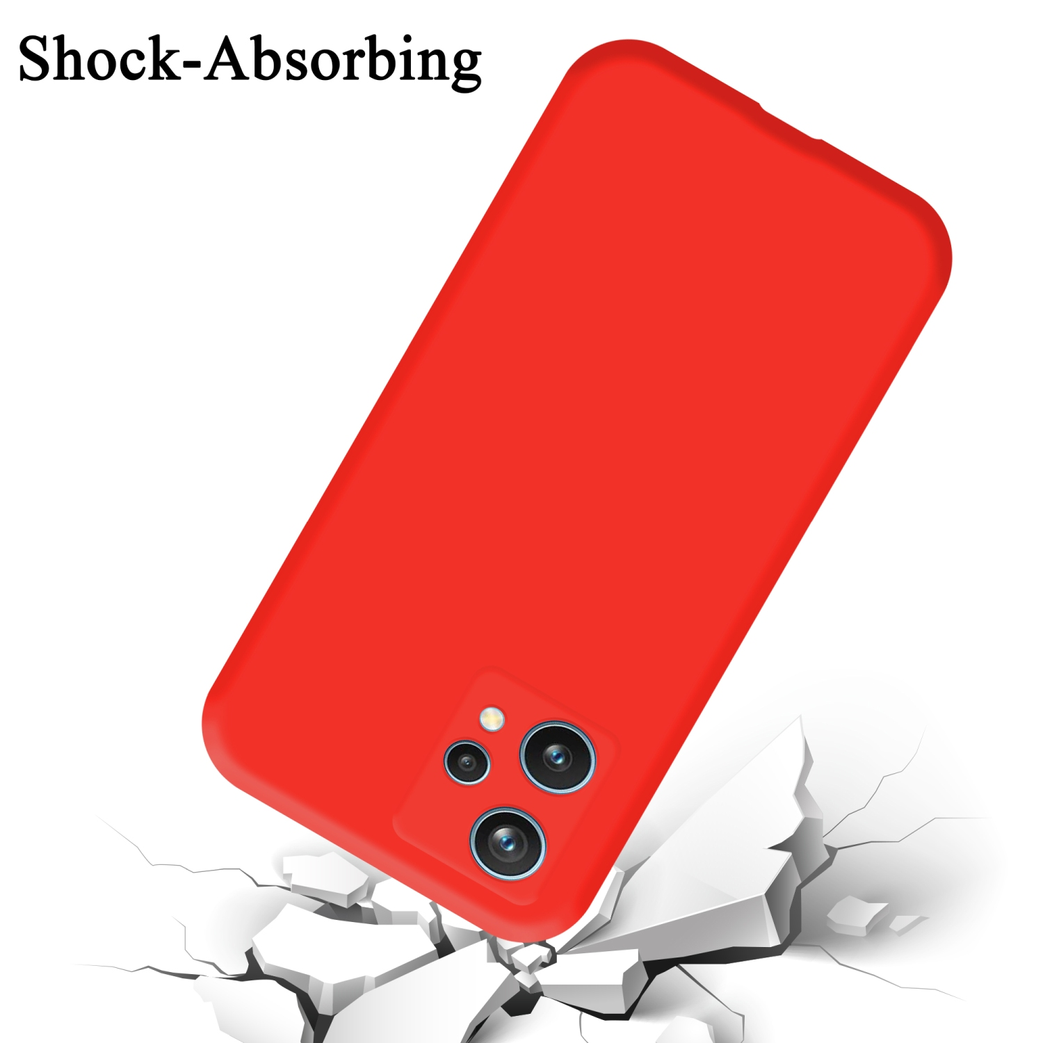 CADORABO Hülle im Liquid Silicone Case / Realme, Q5 LITE Nord 2 / 5G 9 CE ROT PRO V25 OnePlus LIQUID 5G, Style, / / Backcover, 9