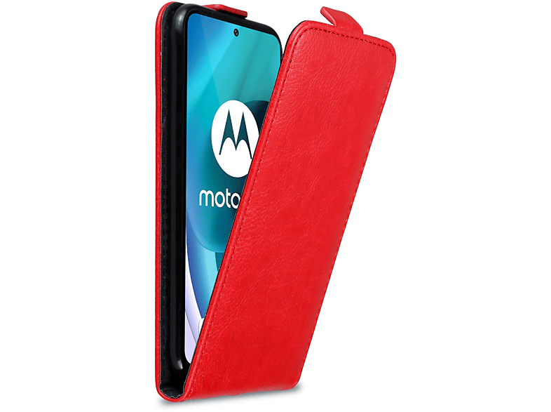 CADORABO Hülle im Flip Cover, Motorola, G71 APFEL 5G, Style, MOTO Flip ROT