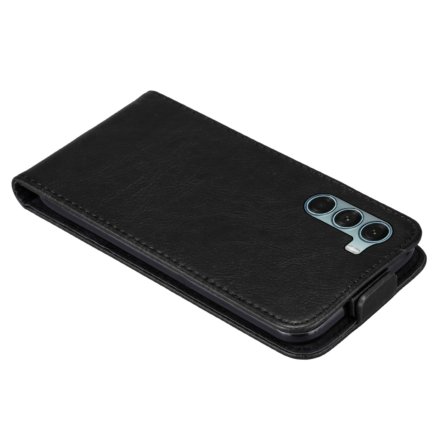 CADORABO Hülle im Flip Style, SCHWARZ NACHT Flip 5G, Cover, Motorola, MOTO G200