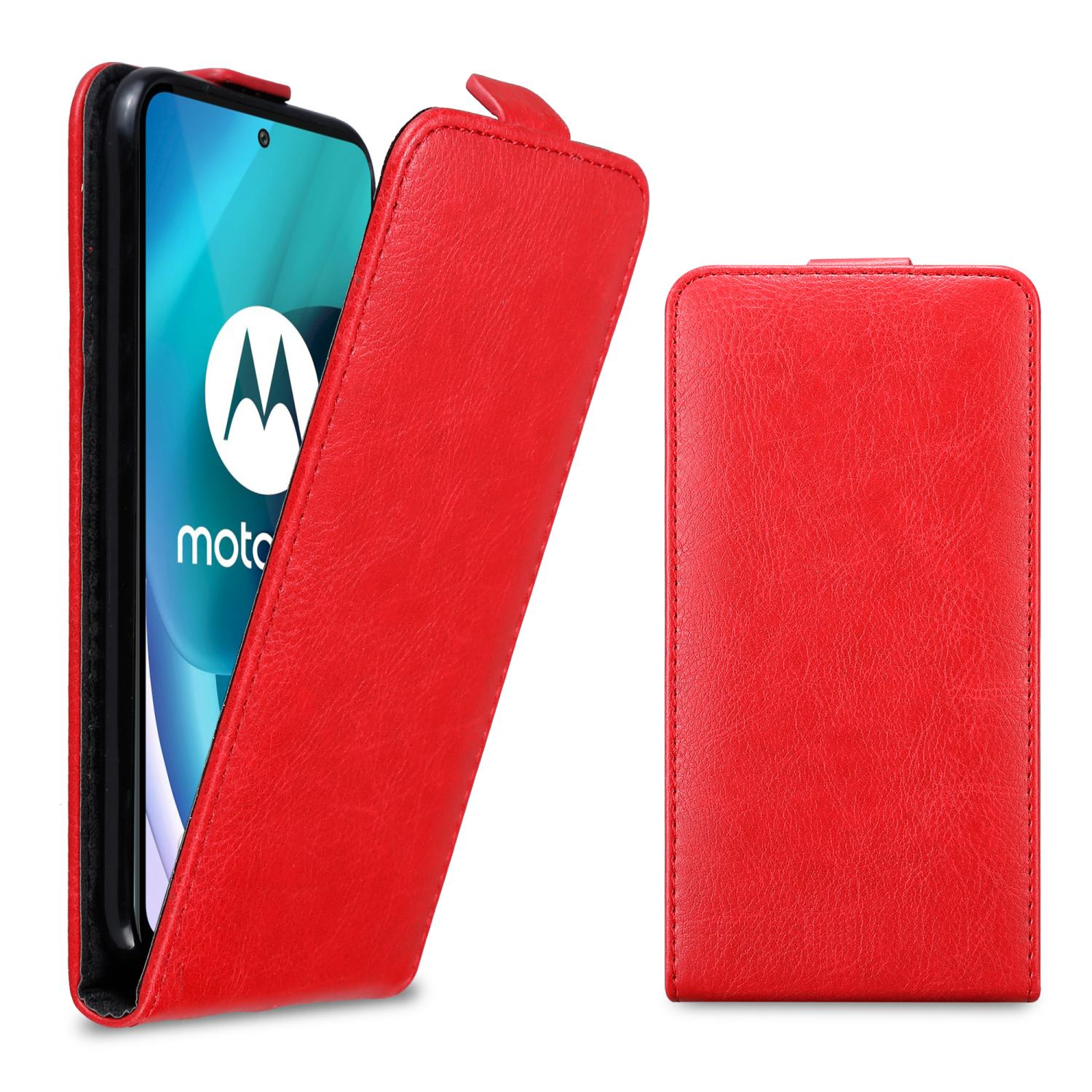 CADORABO Hülle Motorola, APFEL Style, Cover, Flip G71 Flip im 5G, ROT MOTO