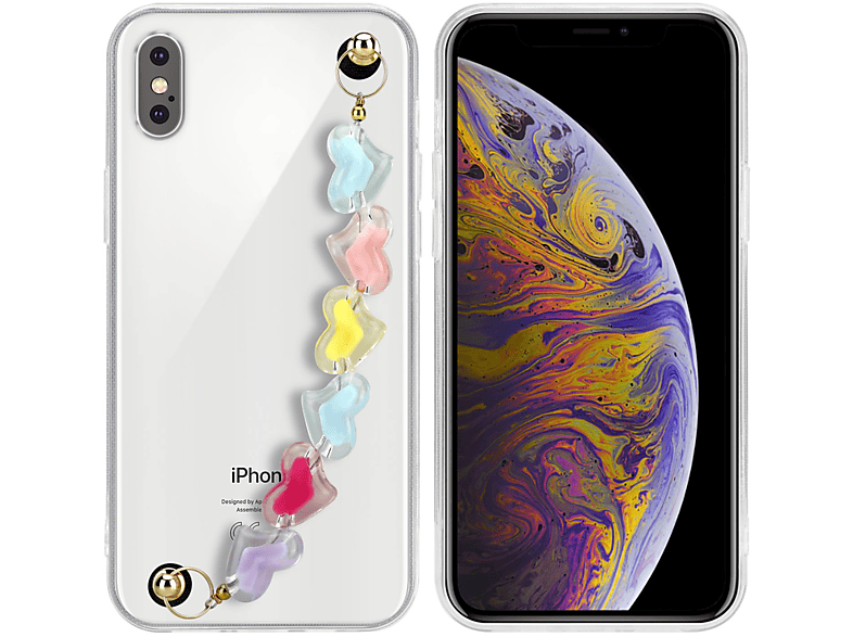 CADORABO Hülle, Sleeve, Apple, iPhone XS MAX, Transparent mit bunten