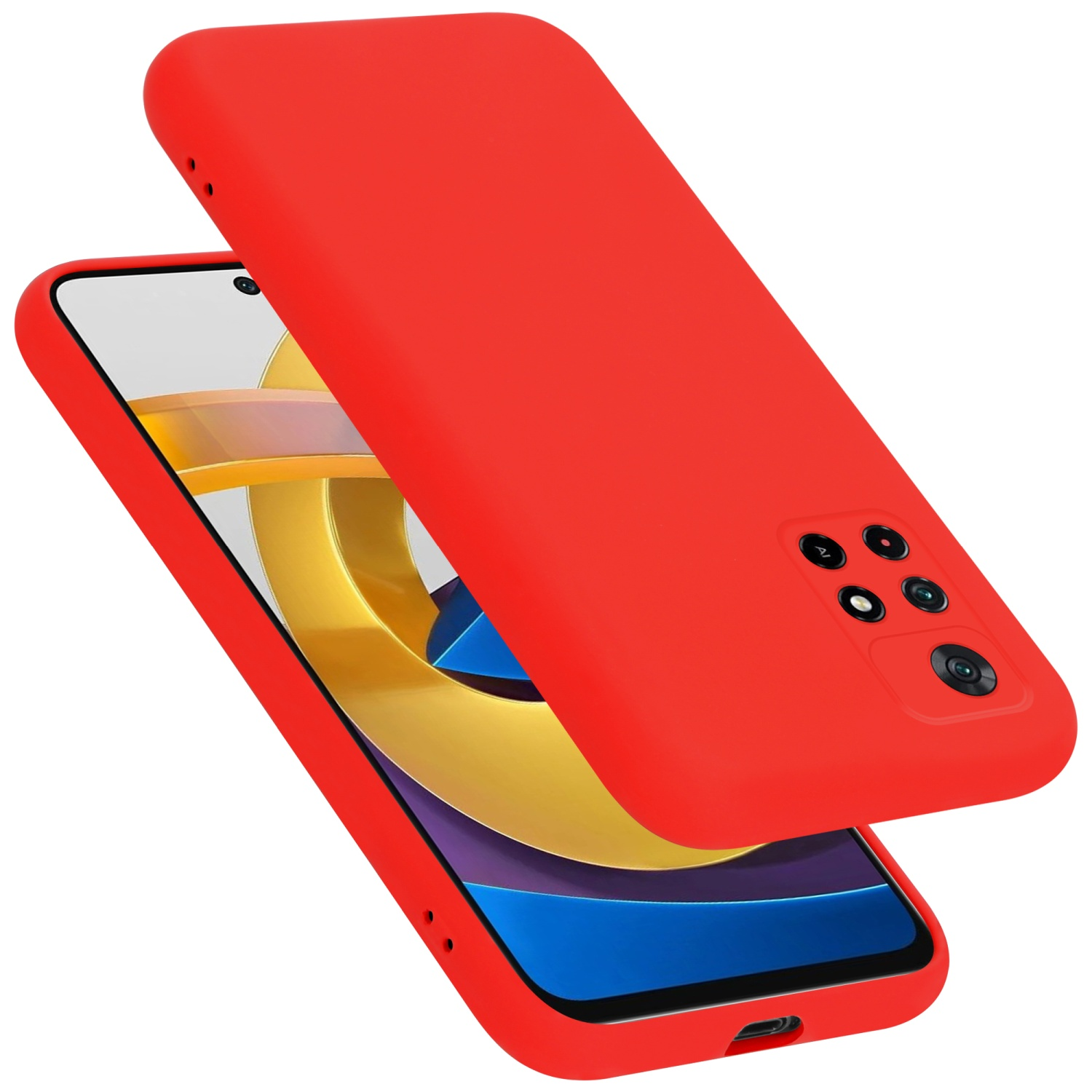 CADORABO Hülle Liquid Case LIQUID im PRO Xiaomi, ROT POCO Silicone Backcover, 5G, Style, M4