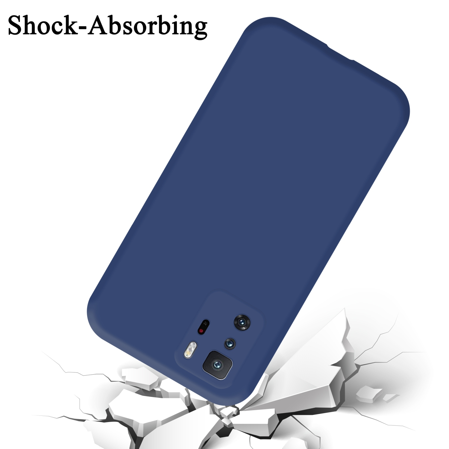 Silicone im Backcover, Case GT, LIQUID Hülle Xiaomi, CADORABO Liquid BLAU POCO X3 Style,