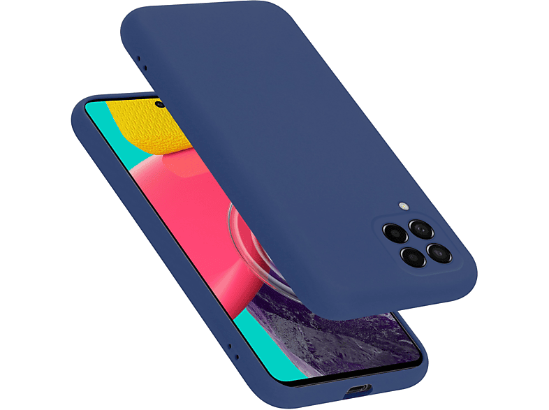 CADORABO Hülle im Liquid Silicone 5G, Galaxy Samsung, M53 Case BLAU Style, Backcover, LIQUID