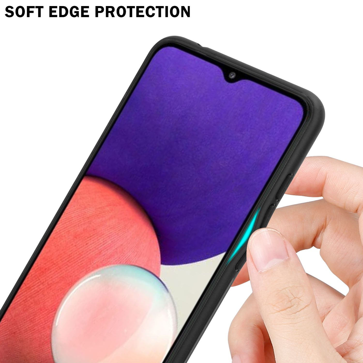 Glas, TPU - Galaxy Hülle ROT Backcover, aus 5G, Samsung, Silikon SCHWARZ Farben CADORABO A22 2