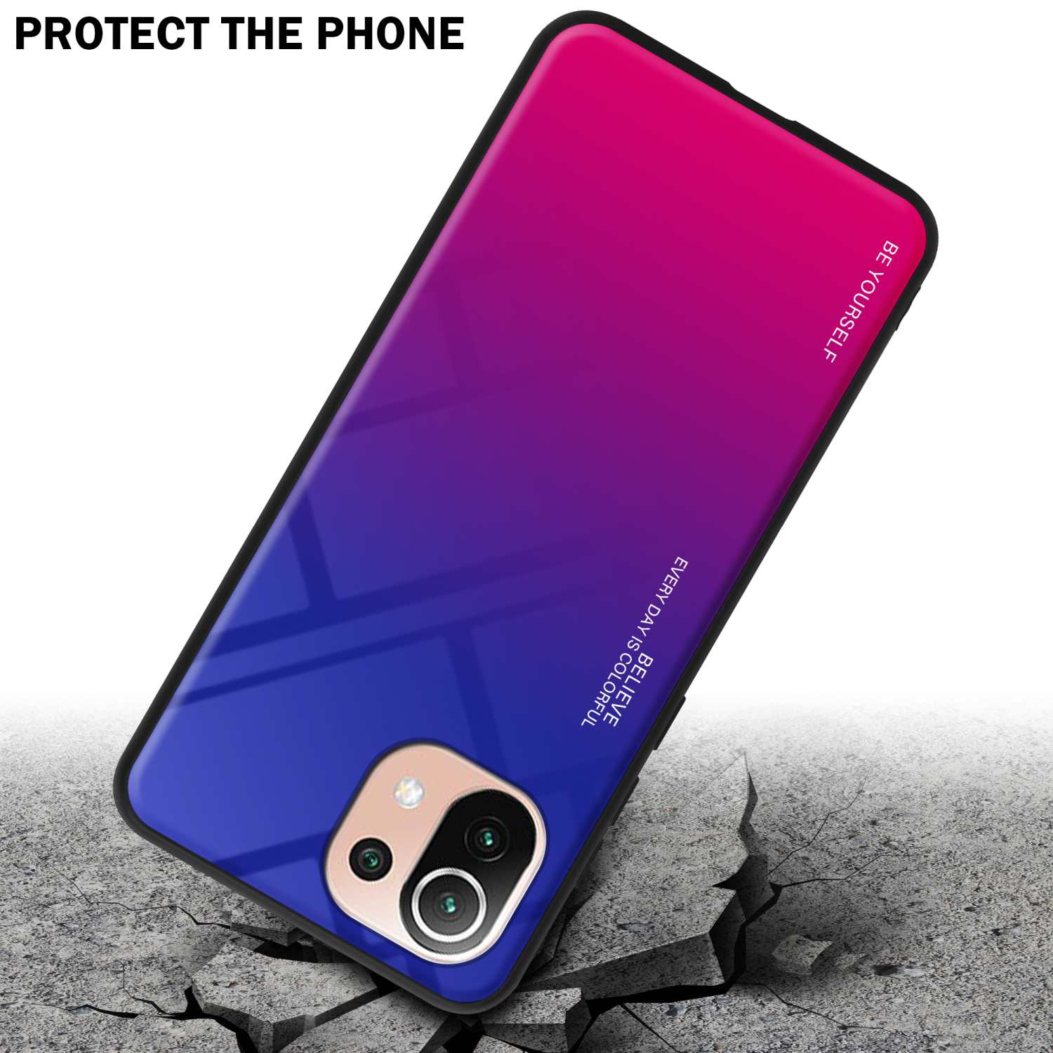 11 (4G 2 Mi LITE / Silikon Backcover, ROT LITE Glas, 11 TPU aus Xiaomi, LILA 5G) CADORABO / Hülle - Farben NE,