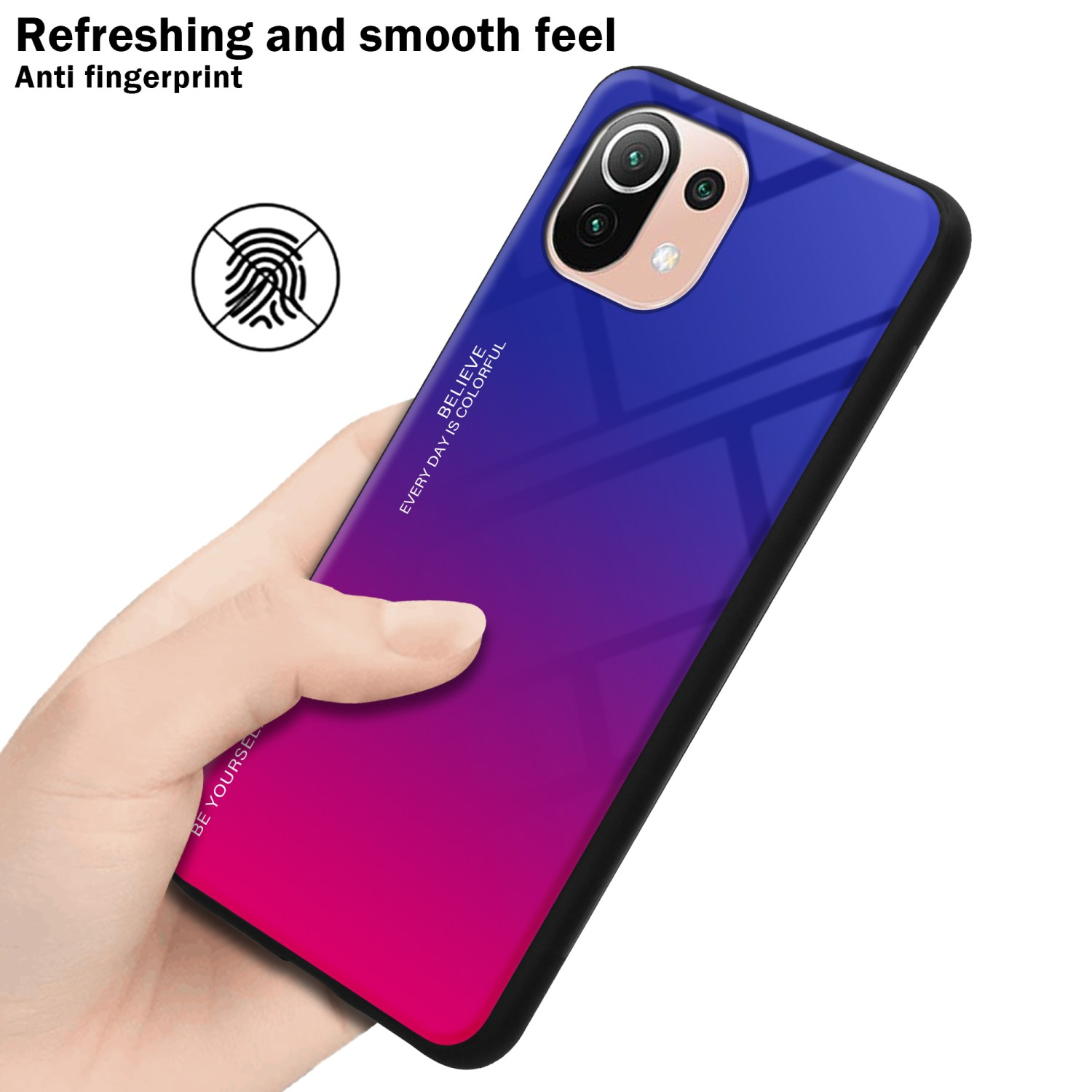 CADORABO Hülle LILA NE, Glas, / 11 ROT / Silikon Backcover, TPU 5G) 11 LITE 2 (4G aus LITE Xiaomi, Farben Mi 