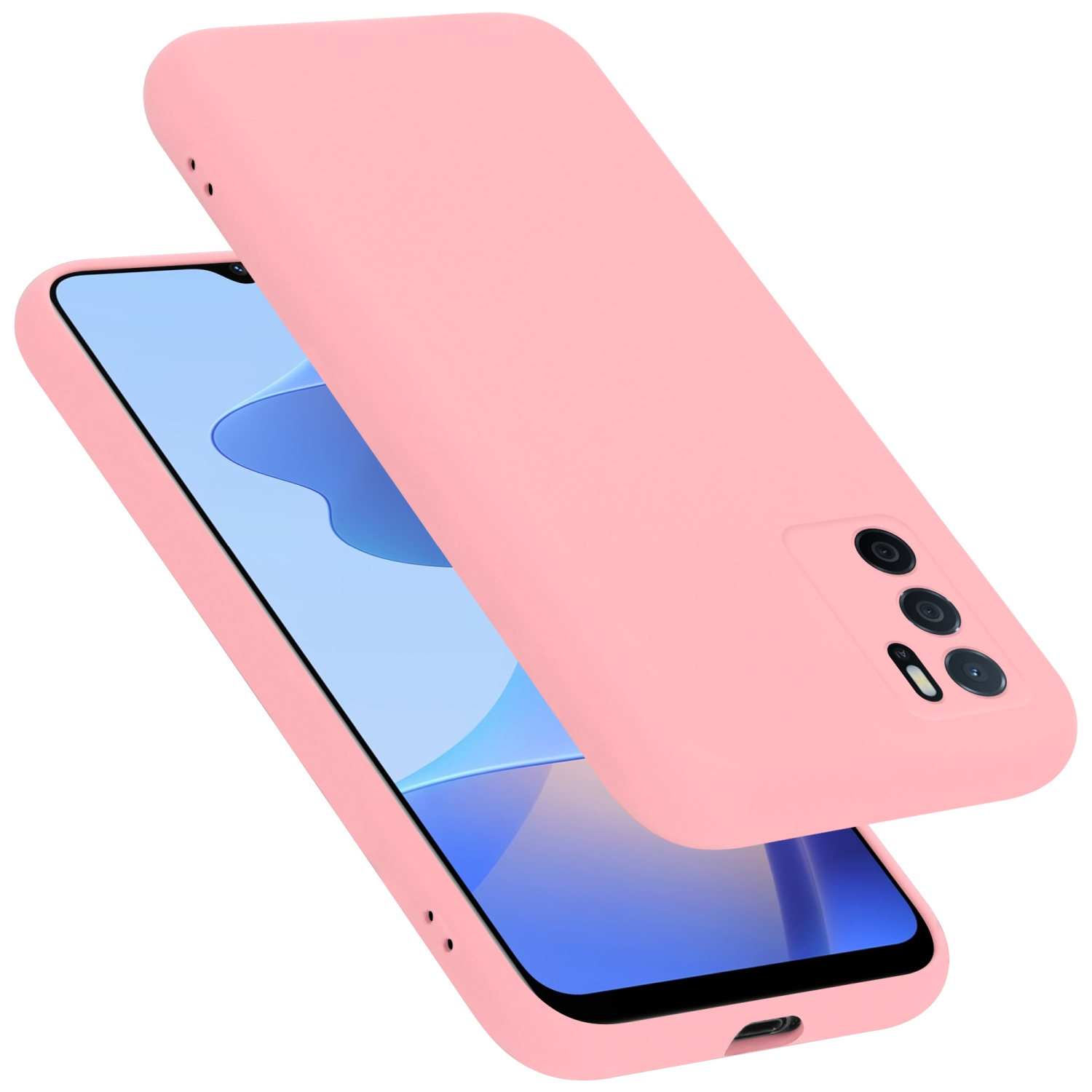 A16s im Backcover, Liquid LIQUID Hülle Style, / Case Silicone PINK Oppo, CADORABO A54s,