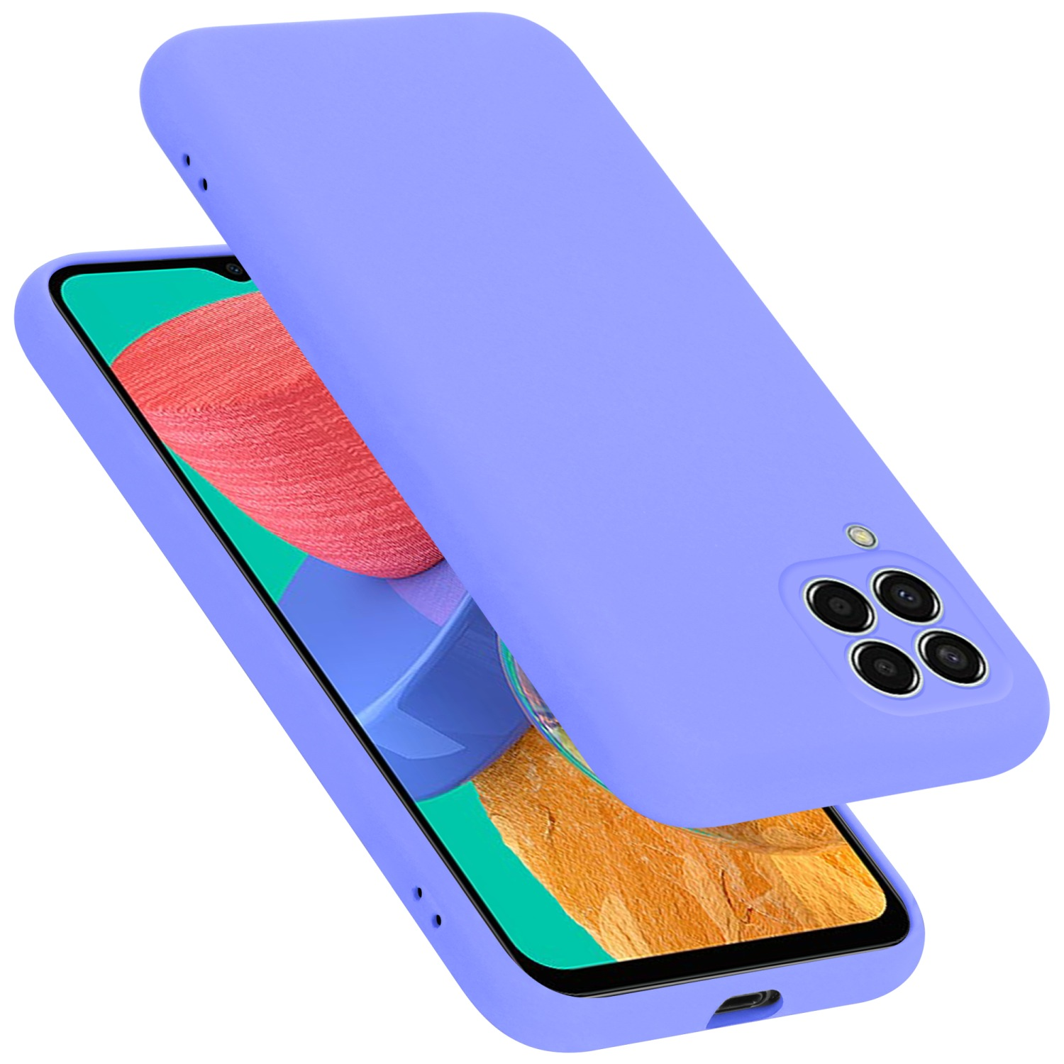 CADORABO Hülle im Liquid Style, HELL LIQUID Galaxy 5G, M33 Case LILA Samsung, Silicone Backcover