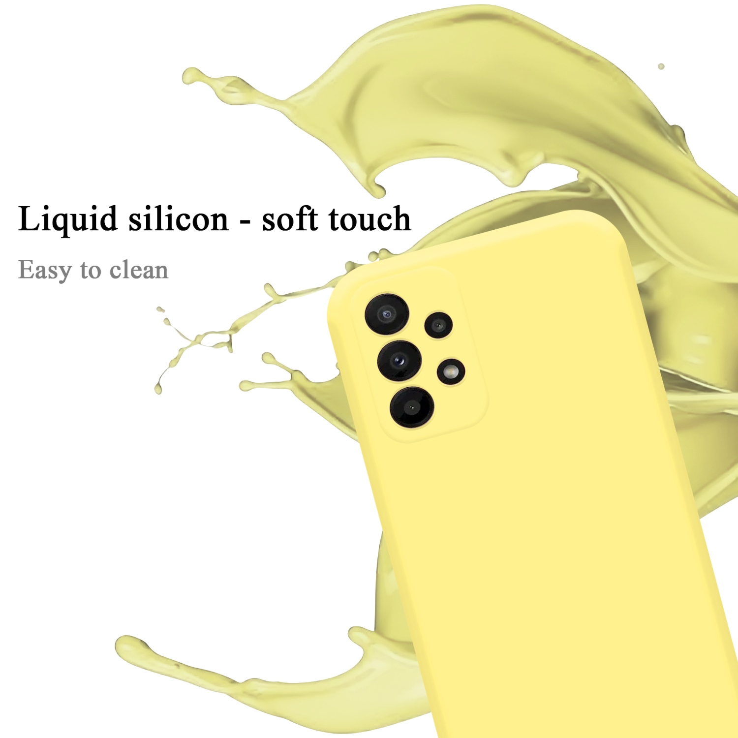 LIQUID GELB Samsung, im A23 4G, Style, Hülle Case Silicone CADORABO Backcover, Galaxy Liquid