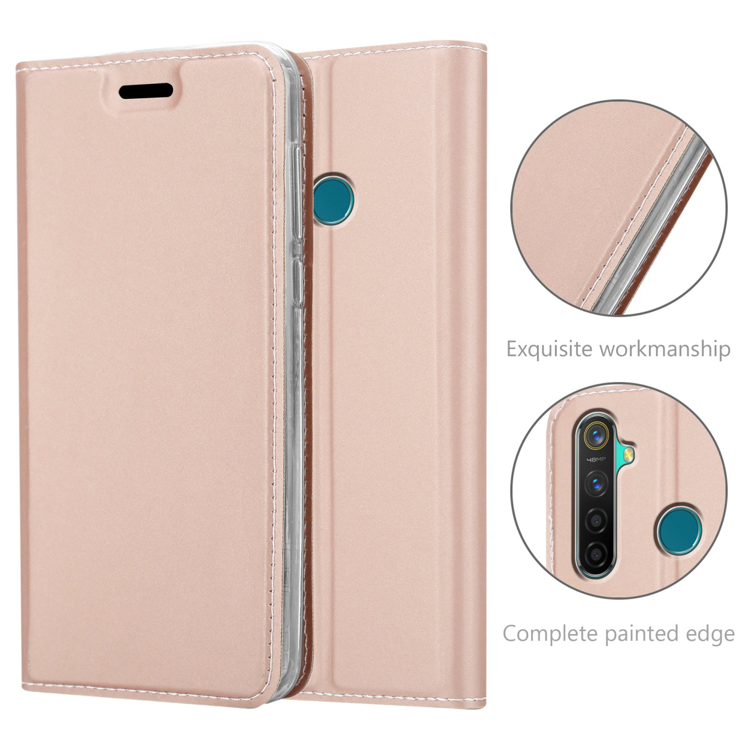 ROSÉ GOLD / Q, Book Realme PRO CLASSY 5 Bookcover, Classy Realme, CADORABO Style, Handyhülle