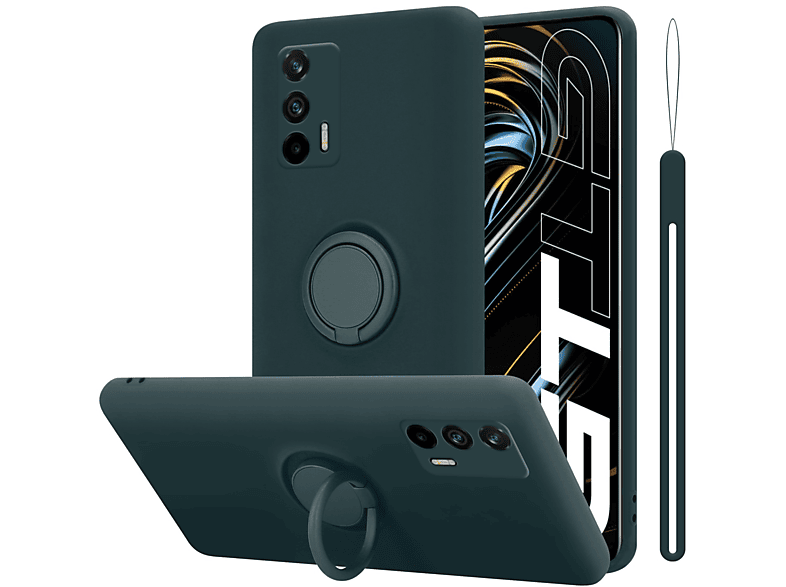 CADORABO Hülle im Liquid Ring Silicone Case Style, Backcover, Realme, GT / GT Neo 2T / Q3 PRO, LIQUID GRÜN