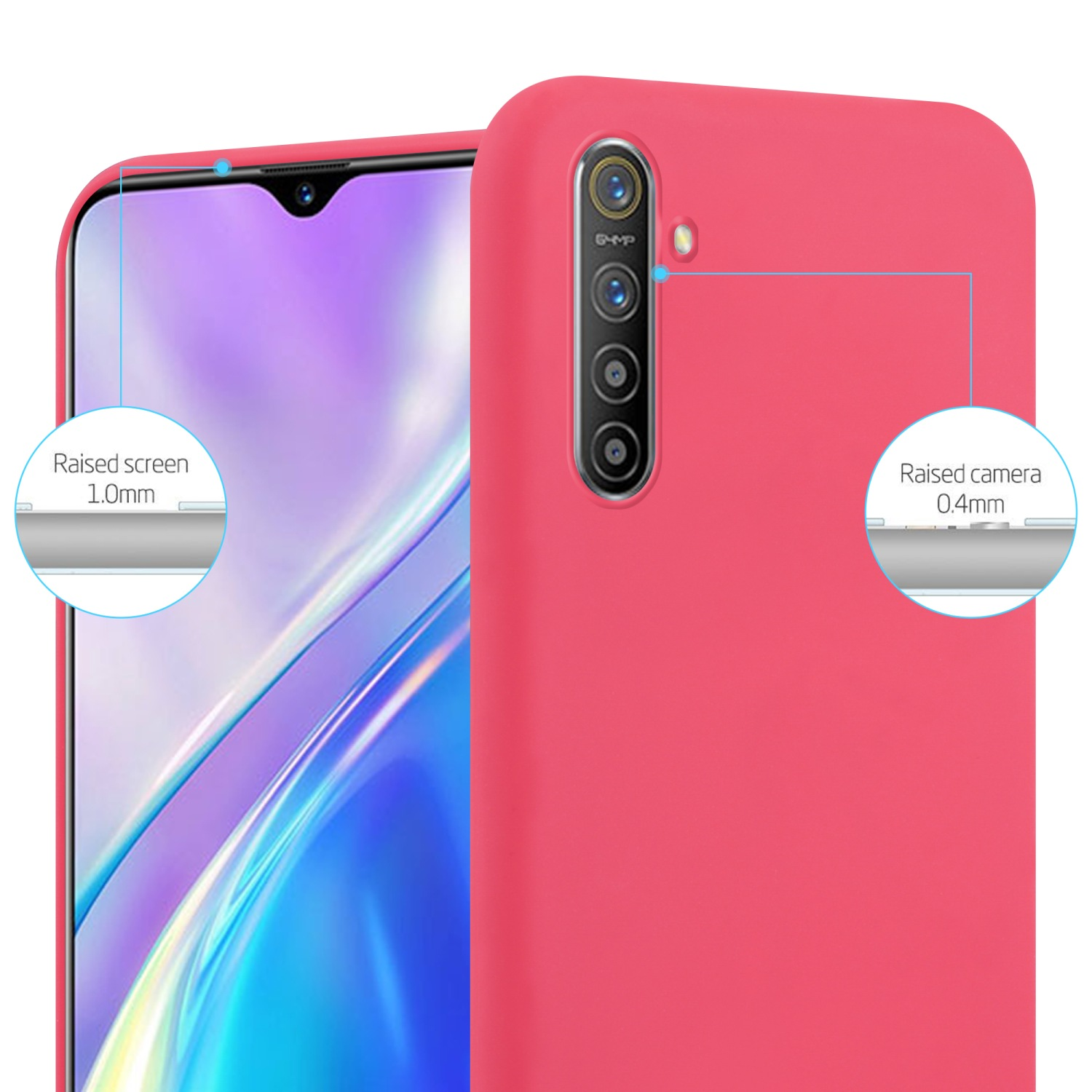 CADORABO Hülle im TPU Candy X2 / CANDY XT Backcover, Realme, Style, / K5, ROT Oppo