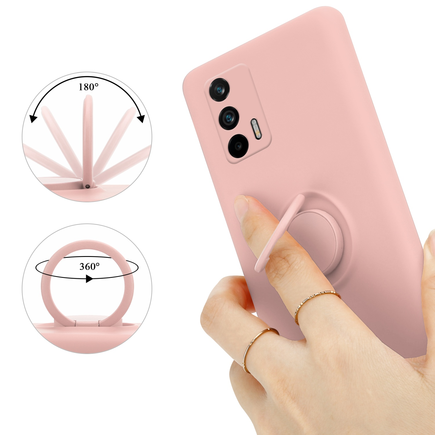 CADORABO Hülle im Liquid Ring / GT Backcover, Realme, 2T Q3 Case LIQUID / PRO, Neo Style, Silicone PINK GT