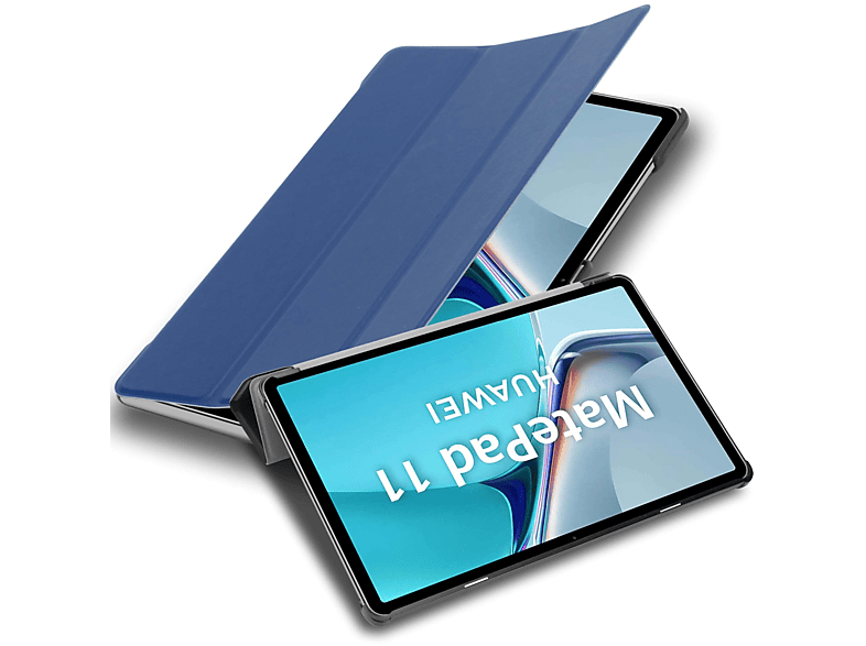 CADORABO Tablet Hülle Auto Kunstleder, Tablethülle DUNKEL JERSEY Wake Up für Standfunktion BLAU Bookcover Huawei