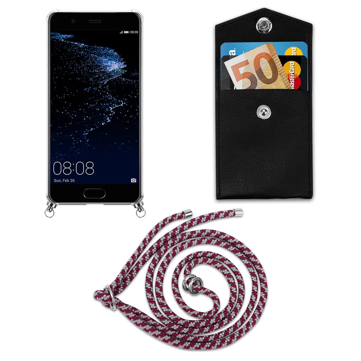 Telefon mit Trageschlaufe, Geldhalter und Karten.