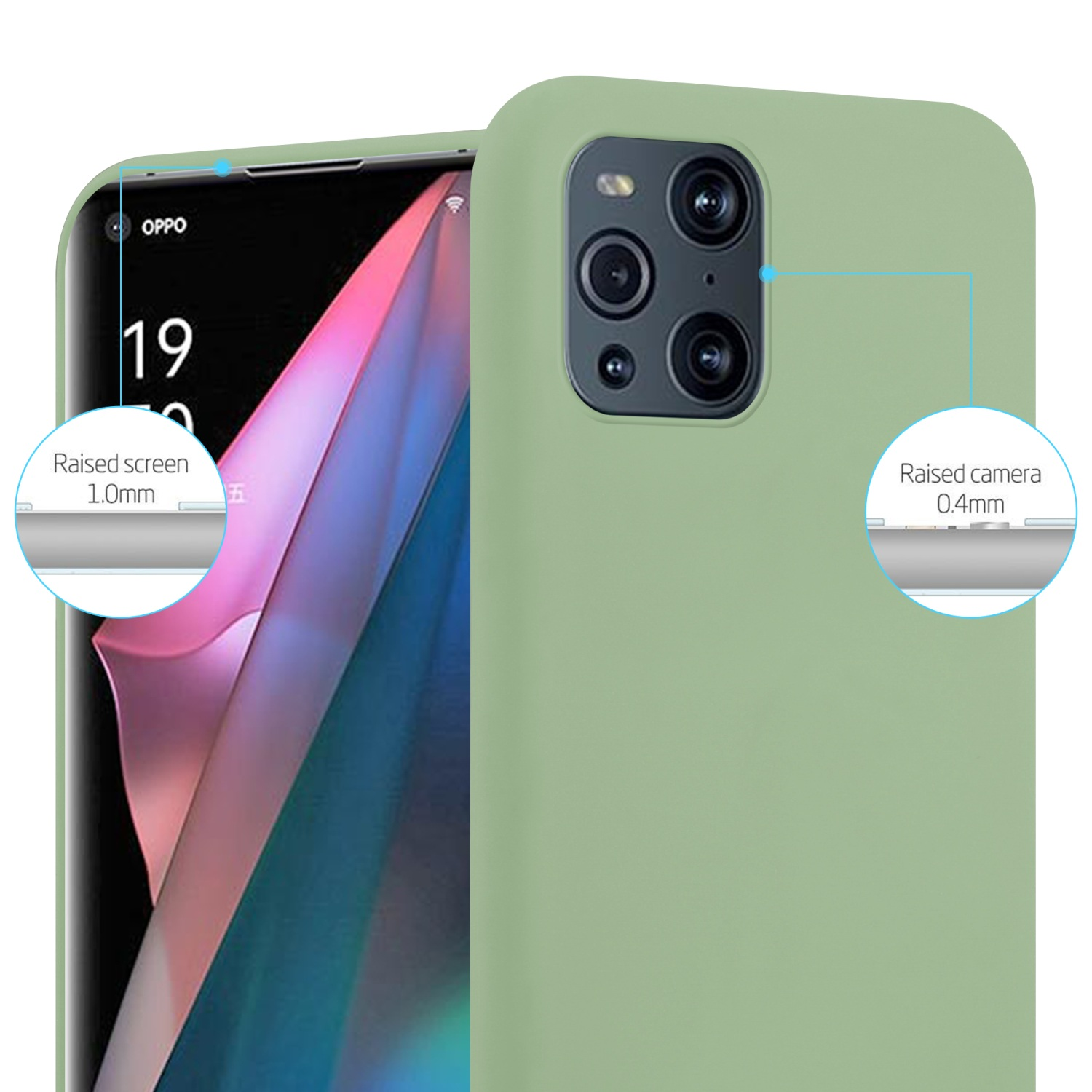 Candy PRO, Style, PASTELL Hülle im CADORABO CANDY FIND TPU Oppo, Backcover, X3 GRÜN