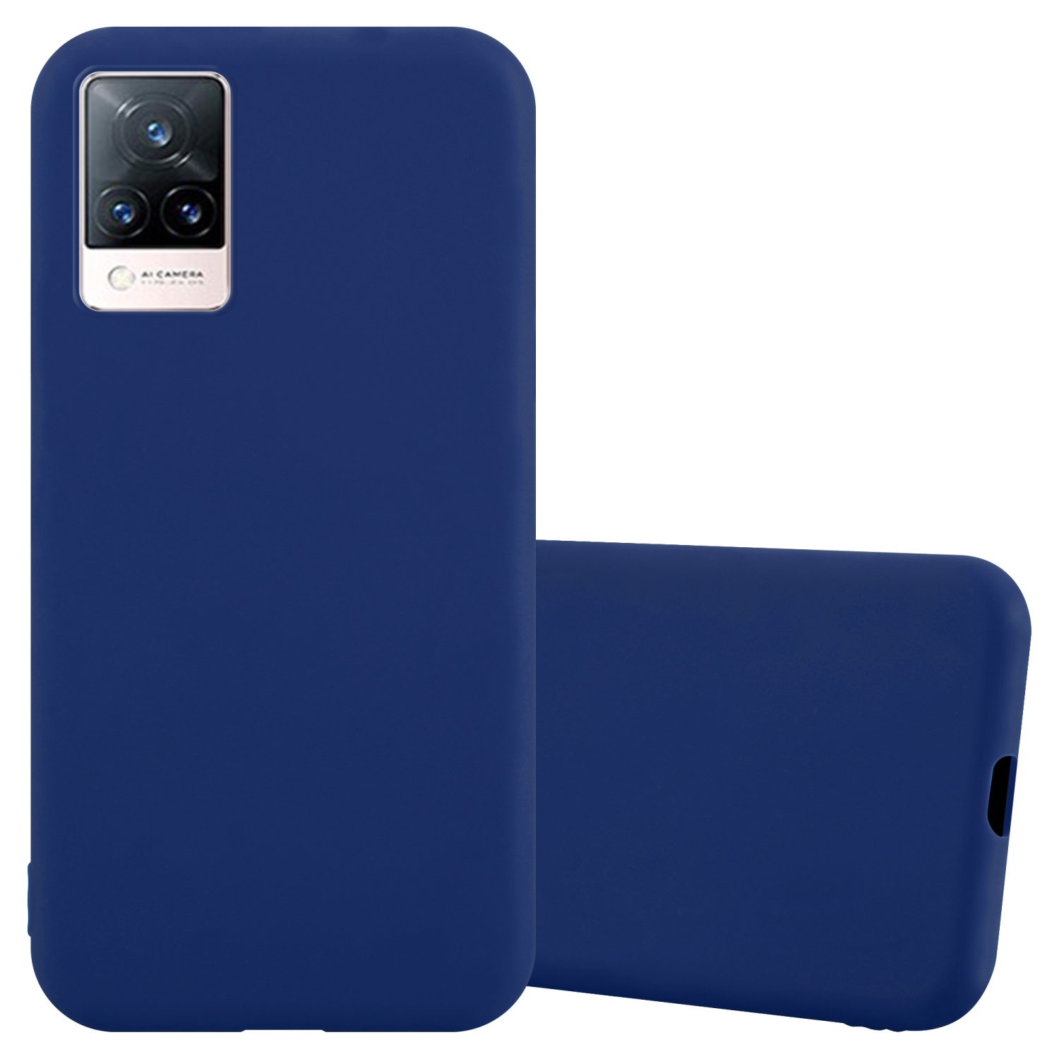 TPU / 5G, Candy im CANDY BLAU DUNKEL Vivo, CADORABO 4G Backcover, V21 Hülle Style,