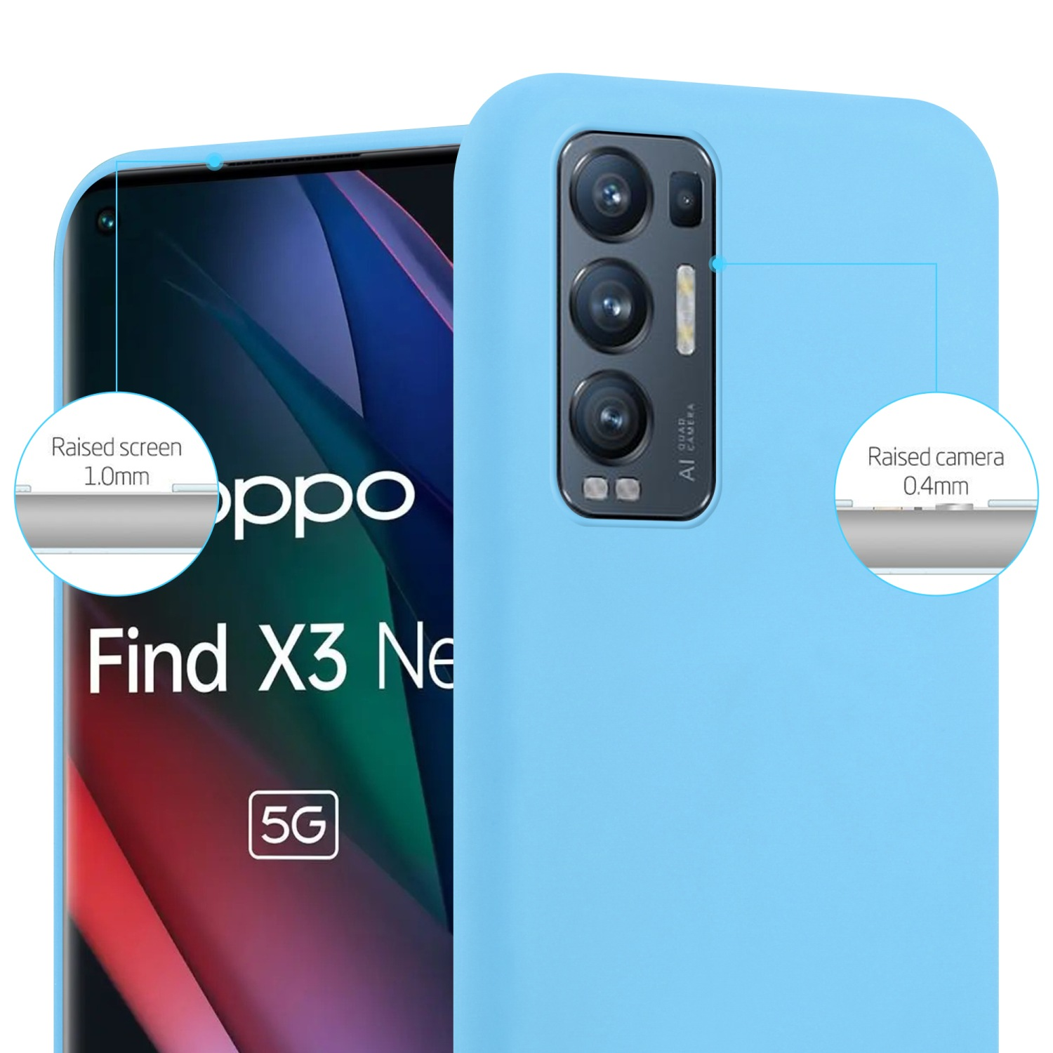 FIND Oppo, Hülle Style, Candy BLAU CANDY im Backcover, TPU CADORABO X3 NEO,