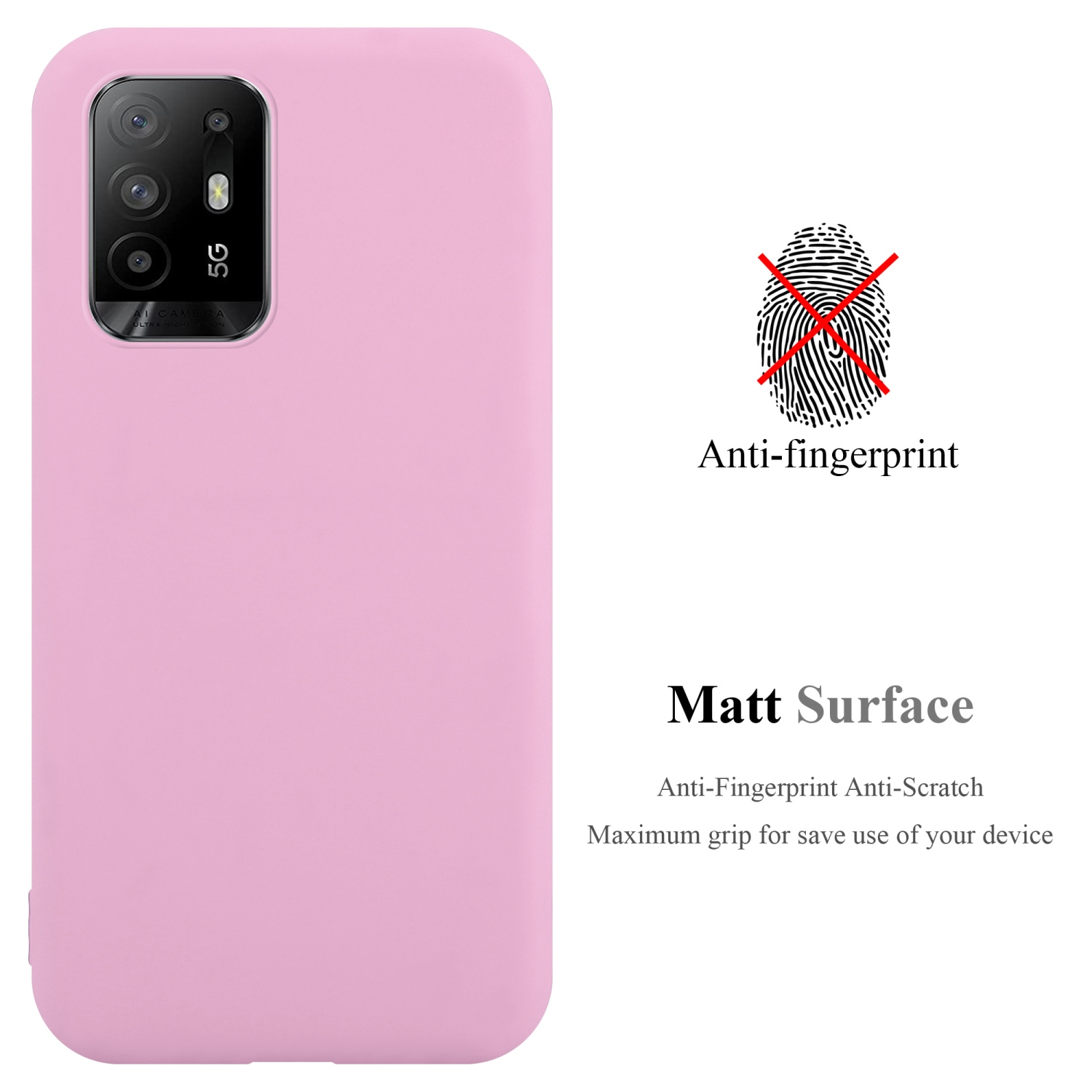 CADORABO Hülle im TPU Candy CANDY Backcover, Style, 5G, Oppo, ROSA A94