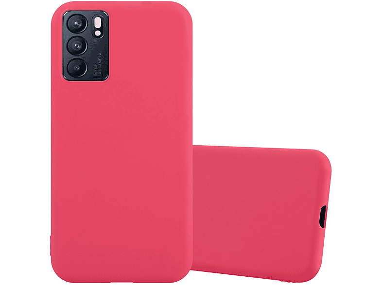 CANDY Style, TPU im Hülle ROT Backcover, Candy 5G, Reno6 CADORABO Oppo,