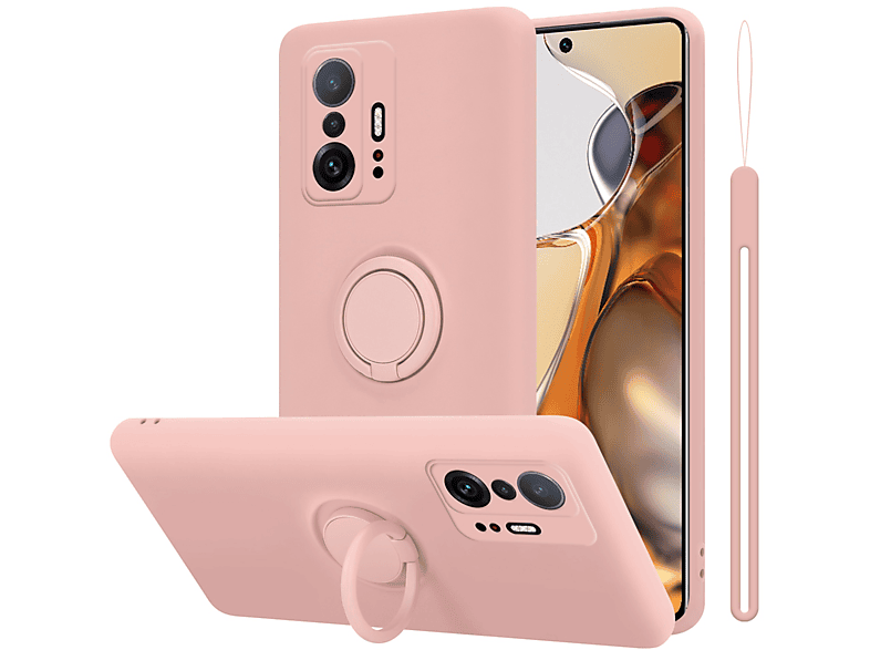 CADORABO Hülle im Liquid Ring Silicone Case Style, Backcover, Xiaomi, 11T / 11T PRO, LIQUID PINK | Backcover