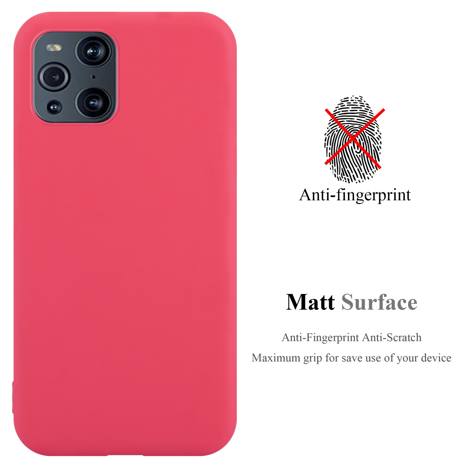 Style, CADORABO Hülle Backcover, im Oppo, TPU FIND PRO, ROT CANDY X3 Candy