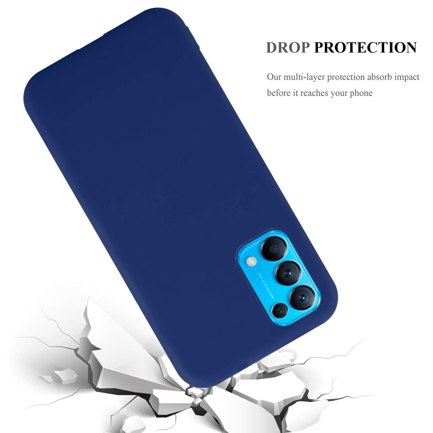 FIND Hülle Oppo, CADORABO DUNKEL TPU Backcover, Candy im BLAU CANDY LITE, X3 Style,
