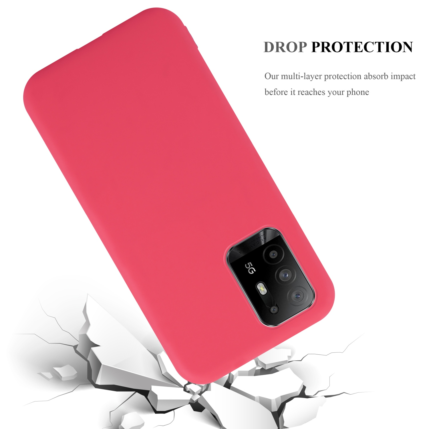 A94 CANDY Candy TPU 5G, Oppo, Style, Hülle CADORABO Backcover, ROT im