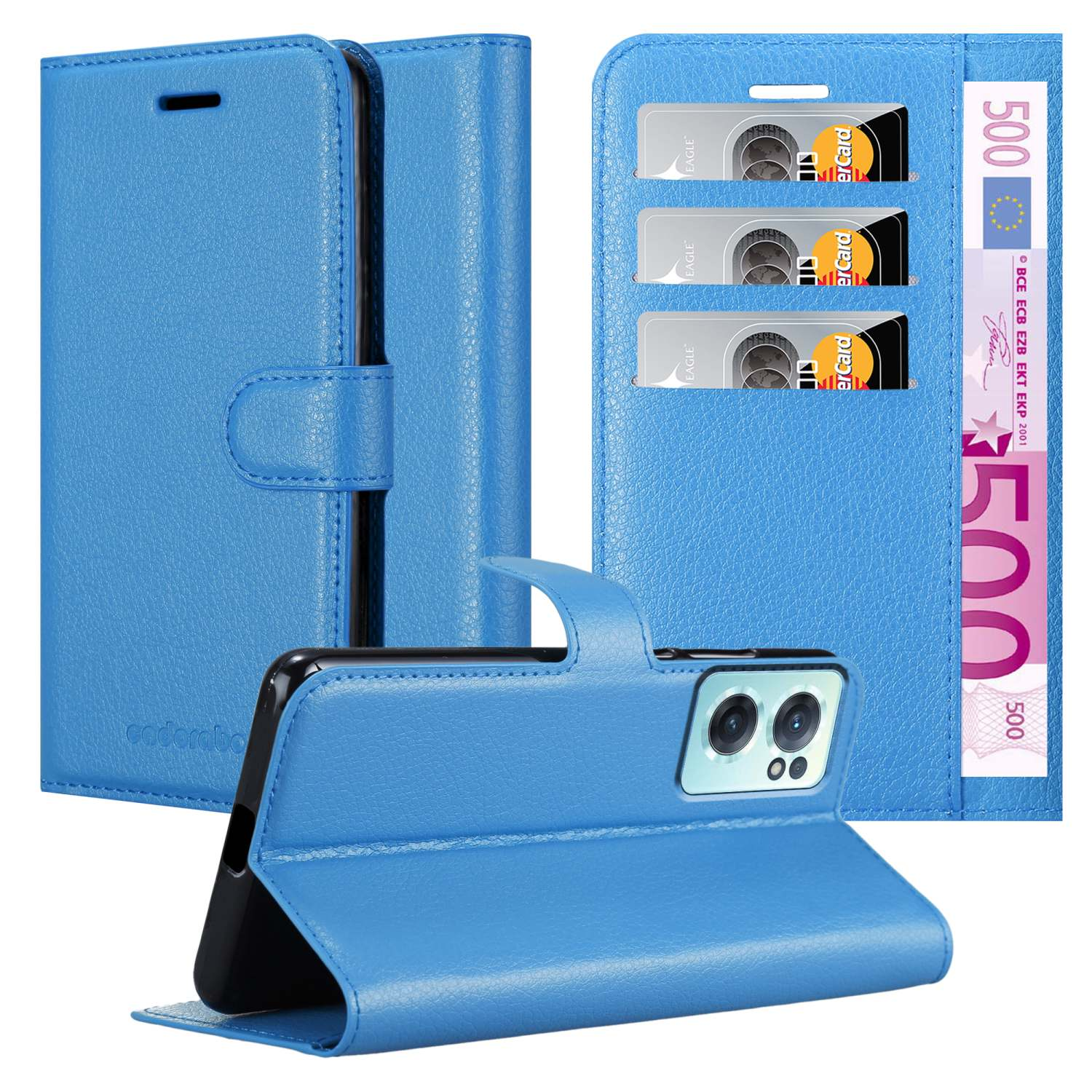CADORABO OnePlus, Nord Standfunktion, Bookcover, BLAU PASTELL 5G, CE Hülle Book 2