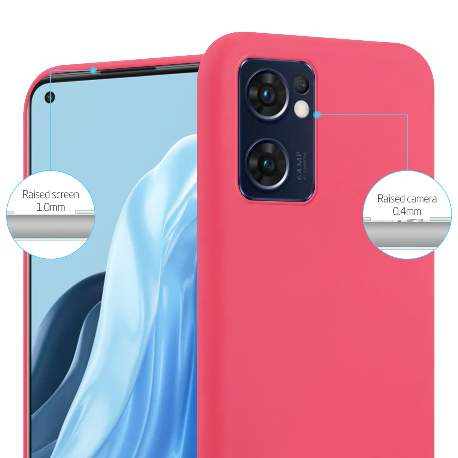 Hülle ROT Style, CADORABO CANDY TPU Candy FIND im / 5G, Reno7 LITE Oppo, X5 Backcover,