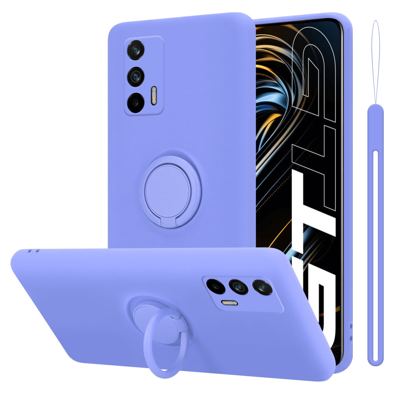 Hülle HELL PRO, CADORABO Liquid Style, Case LIQUID Silicone LILA GT Backcover, Neo / im Ring Q3 / 2T Realme, GT