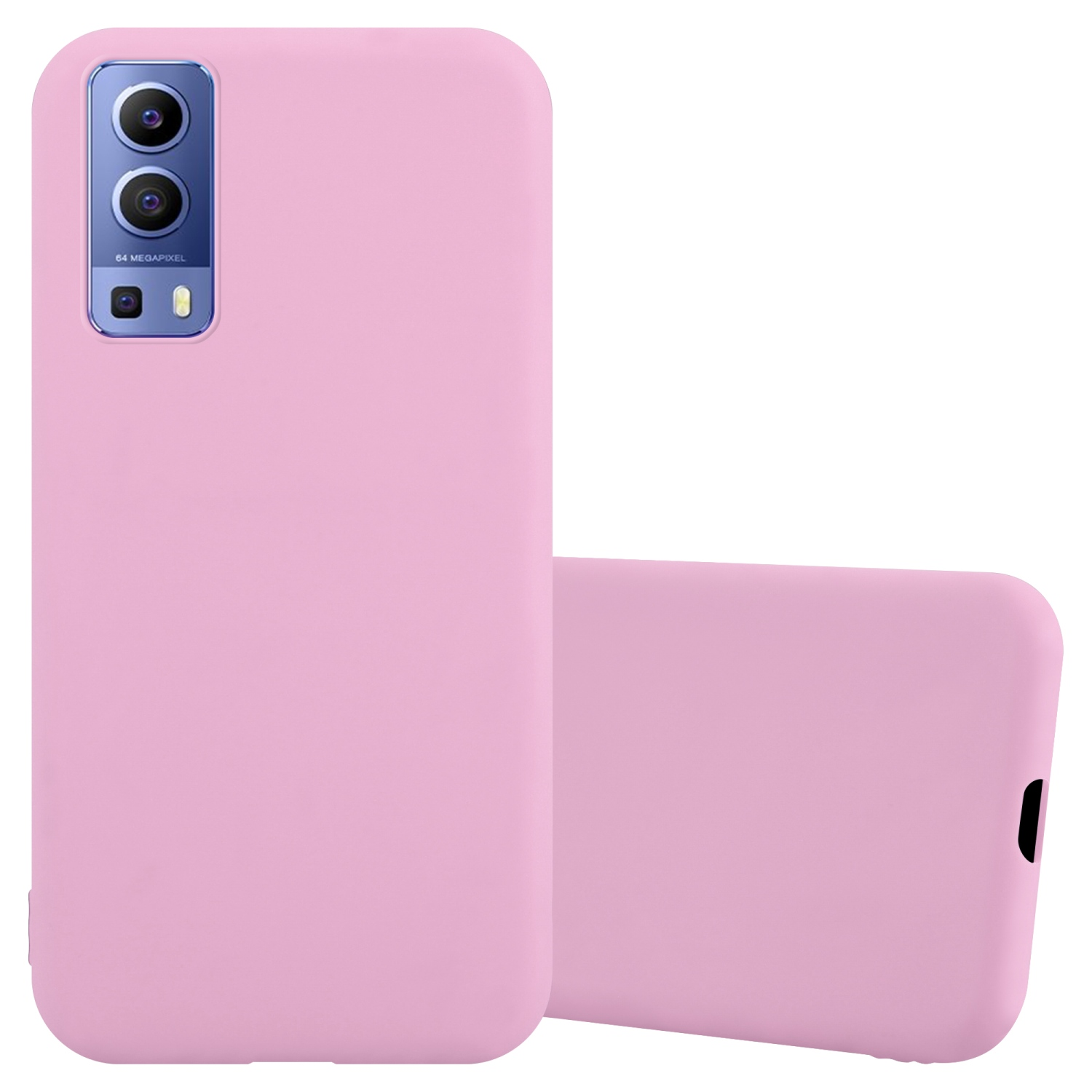 Custodia rosa per telefono. Due custodie. Le custodie sono semplici.