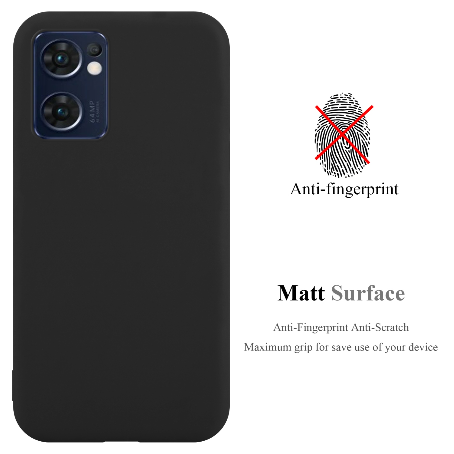 X5 Backcover, TPU FIND SCHWARZ im / CANDY Style, LITE 5G, Candy CADORABO Reno7 Hülle Oppo,