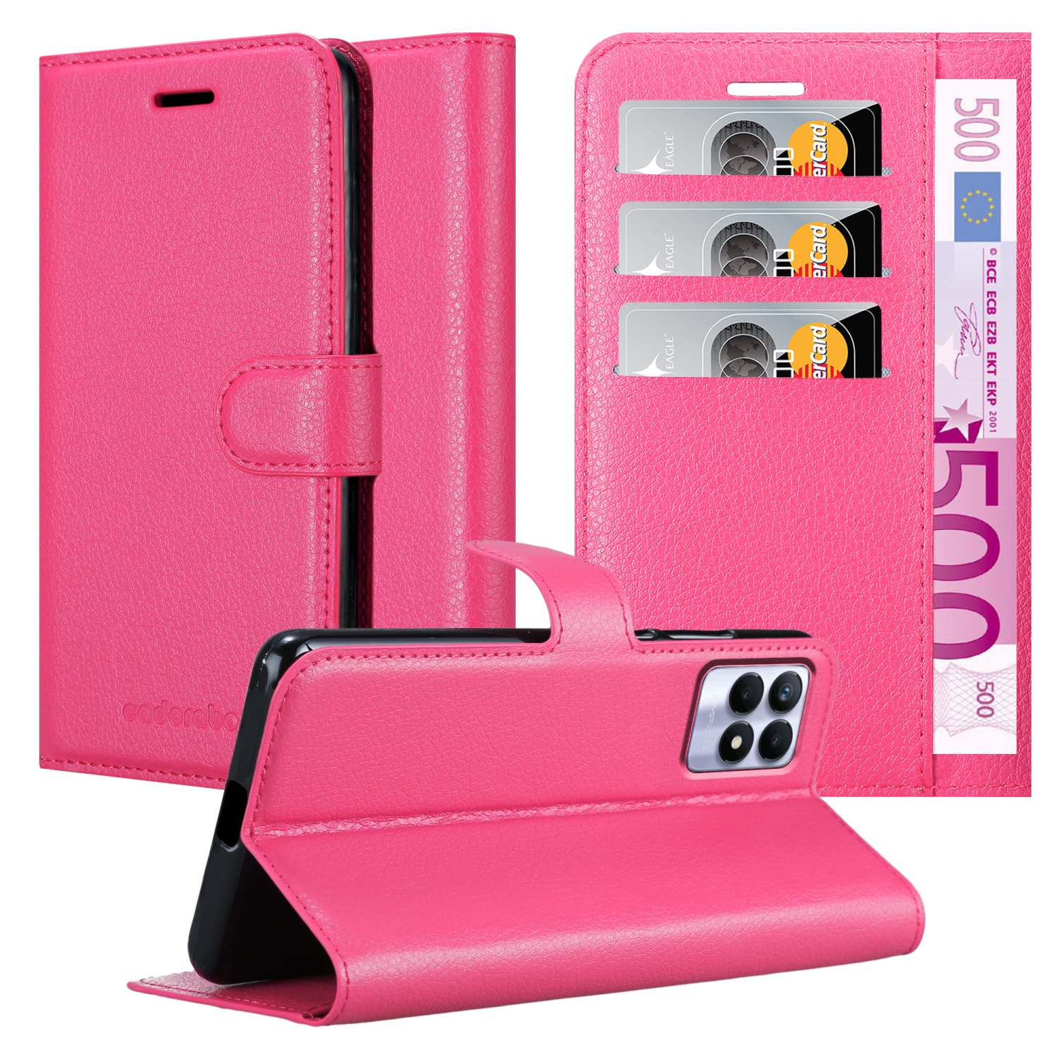 CHERRY Book 8i Hülle PINK 50 4G, CADORABO Bookcover, Realme, / Narzo Standfunktion,