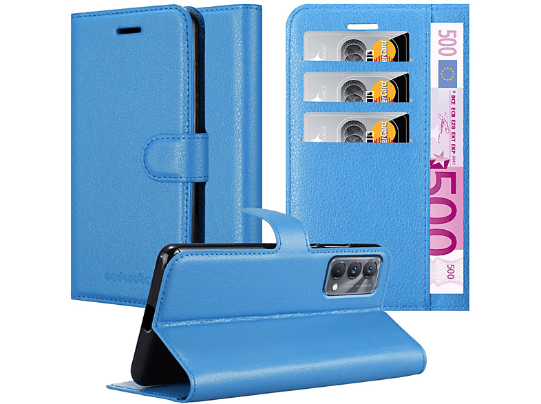 CADORABO Book Hülle Standfunktion, GT Bookcover, Master, BLAU PASTELL Realme