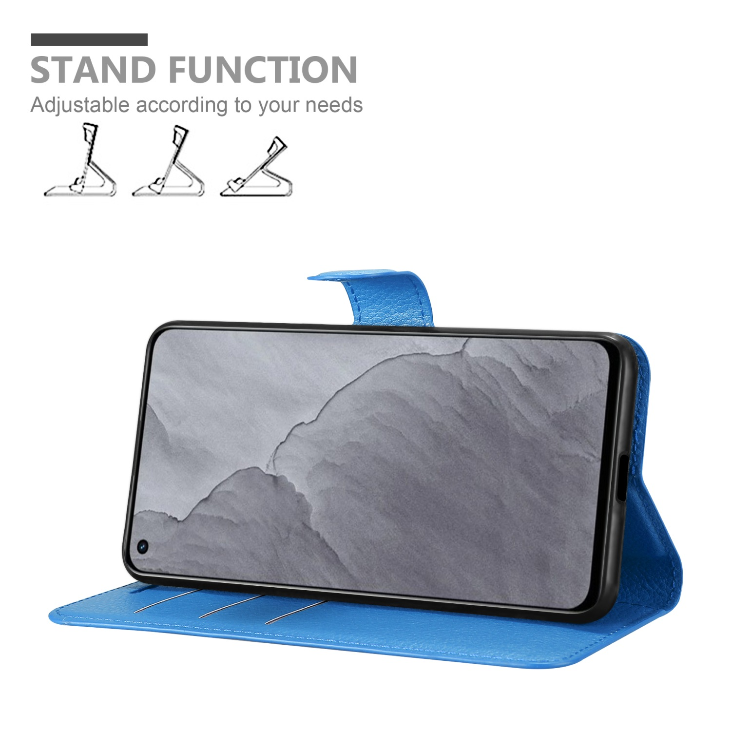 BLAU Standfunktion, CADORABO PASTELL GT Master, Hülle Book Bookcover, Realme,
