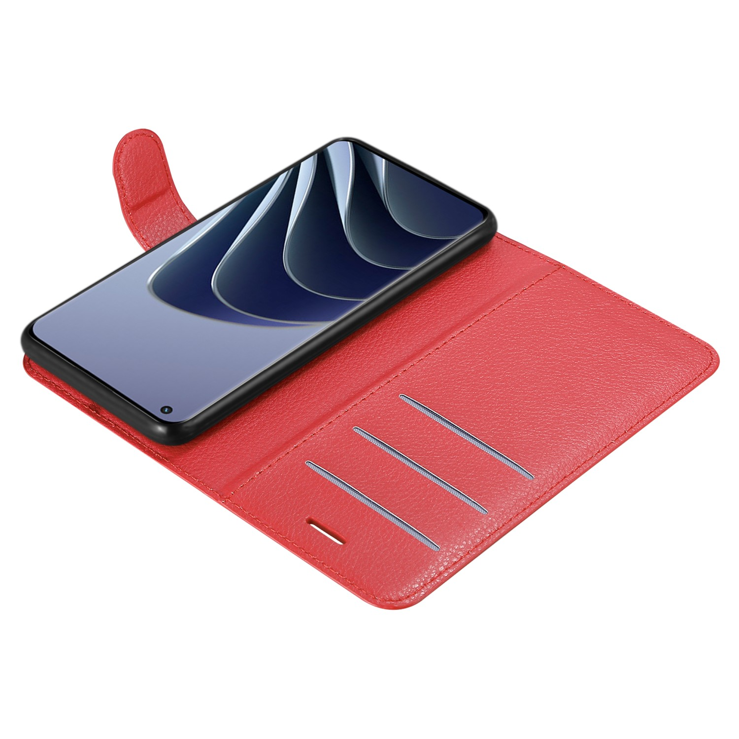 CADORABO Book Hülle Standfunktion, Bookcover, PRO KARMIN 5G, 10 ROT OnePlus