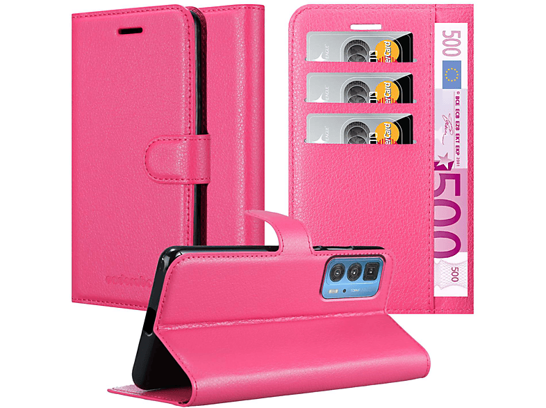 PRO Bookcover, EDGE CHERRY PINK 20 EDGE Book Hülle CADORABO Motorola, PRO, Standfunktion, S /