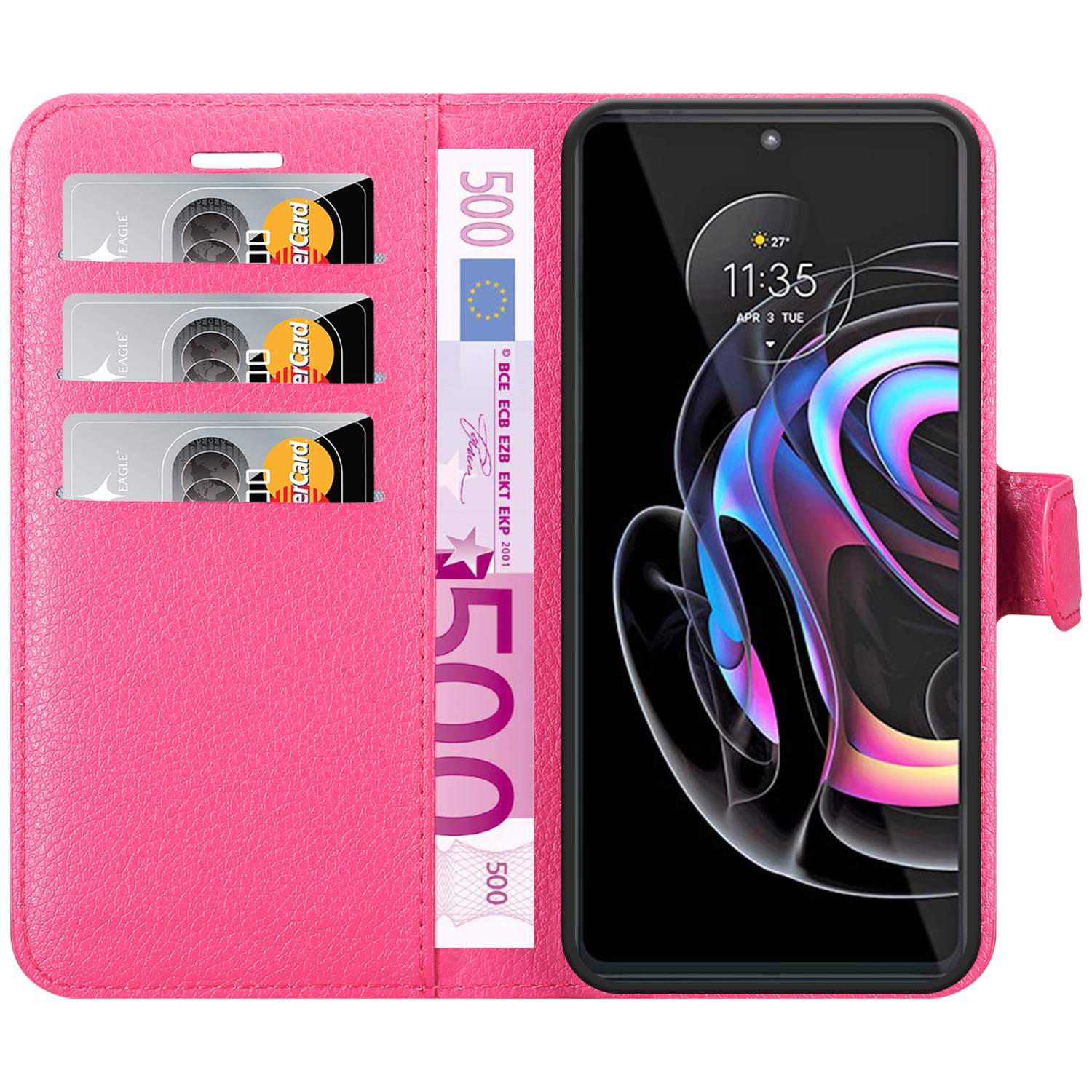 CHERRY PRO, S / Book CADORABO PINK Standfunktion, Hülle PRO Bookcover, EDGE 20 EDGE Motorola,
